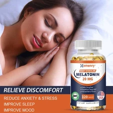 Melatonin 20mg - with L-Theanine -Powerful Sleep Aid,Stress Relief,Sleep Support