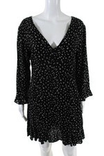 MINKPINK Womens Dandelion Polka Dot A Line Dress Black Size Large 11431511