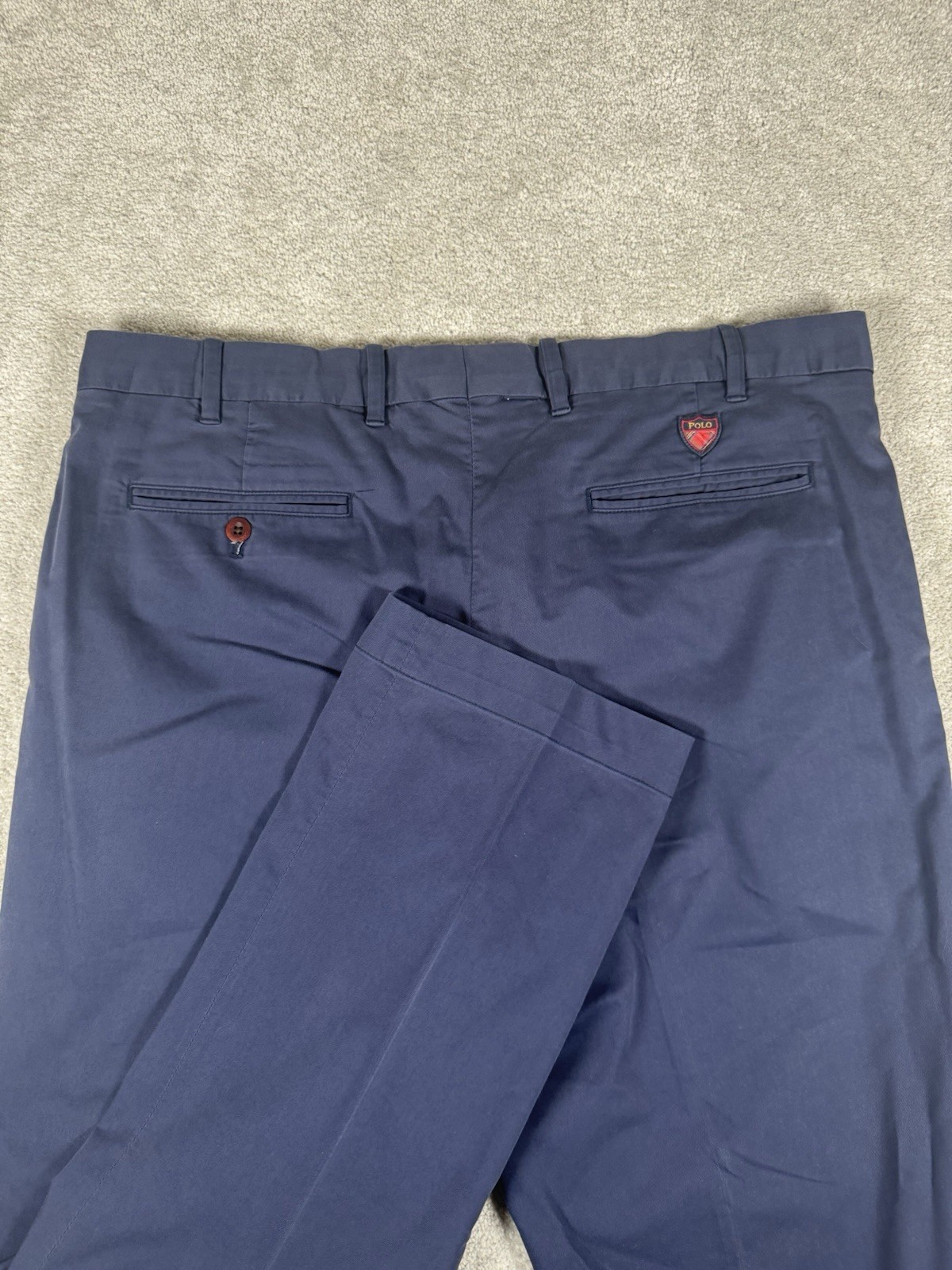 VTG Polo Golf Ralph Lauren Pants Mens 36x30 Navy Chino Crest Preppy 90s