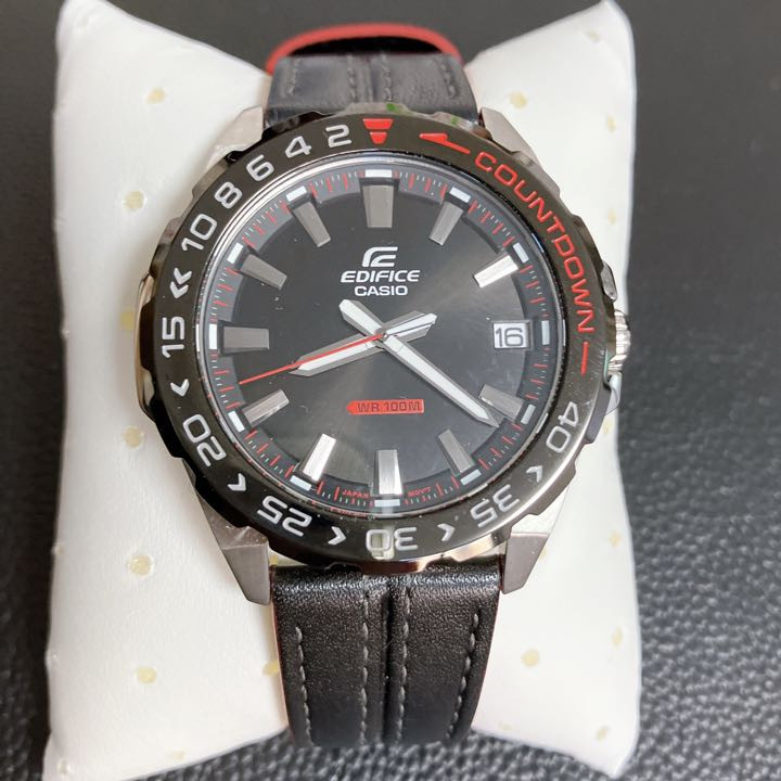 Casio Edifice Efv-120Bl-1A Analog Quartz Men Black Red Casio Edifice Efv-120Bl-1A Analog Quartz Men Black Red