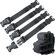 Tactical Molle Backpack Straps, Rush Tier Attachment with Buckle for Gear