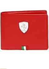 BNWT AUTHENTIC FERRARI WALLET BY PUMA RED BI-FOLD LEATHER MENs WALLET🏎️🏎️🏎️. 