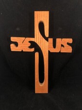 Vintage Wooden Jesus Cross Wall-Art - Christian Art-Deco
