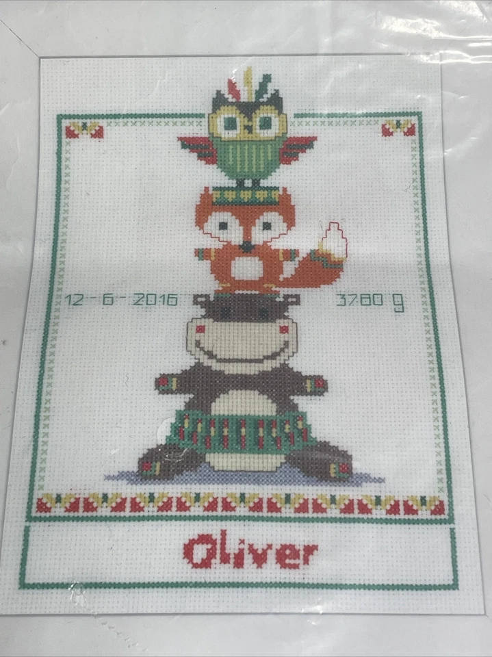 Vervaco Animal Tower Birth Record Counted Cross Stitch Kit - Image 2 of 4