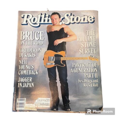 1988 revista Rolling Stone Bruce on the Road Bruce Springsteen - Imagen 1 de 2