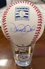 Derek Jeter Autographed Baseball HOF logo. JSA