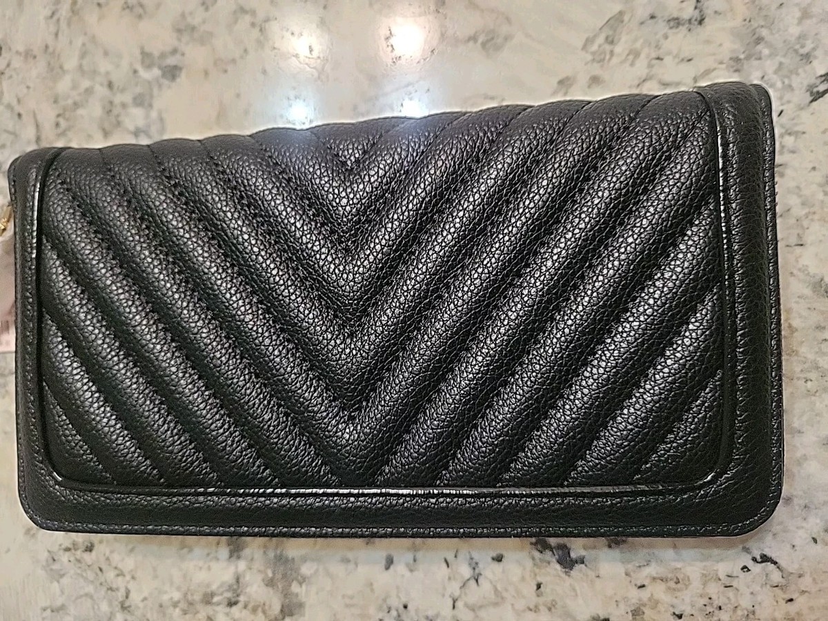 ヴィクトリアシークレット　ジップ付きラージ ウォレット Nwt Victoria's Secret Large Zip Wallet Black | eBay