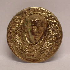 7/8" Antique Victorian Embossed High Relief Picture Button Mary Queen of Scots