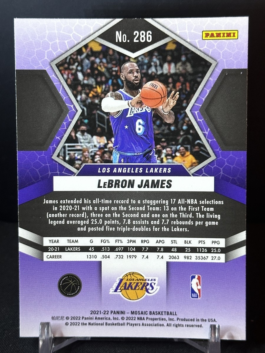 2021 Panini Mosaic #286 LeBron James All-NBA Los Angeles Lakers