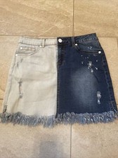 7 Seven For All Mankind girls distressed 2 tone denim skirt size 14