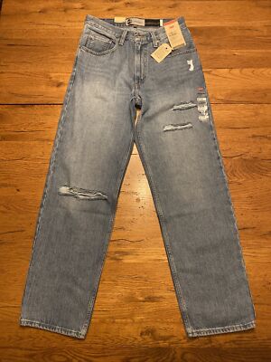 New Levi's Silvertab 94 Baggy Distressed Blue Jeans Womens Size