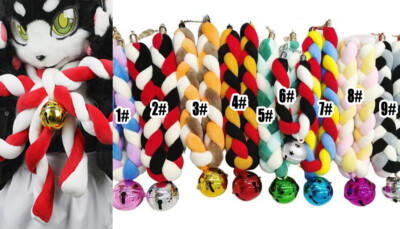 Fursuit Long Haired Husky Fox Mascot Party Halloween Fur Role-playing Collar