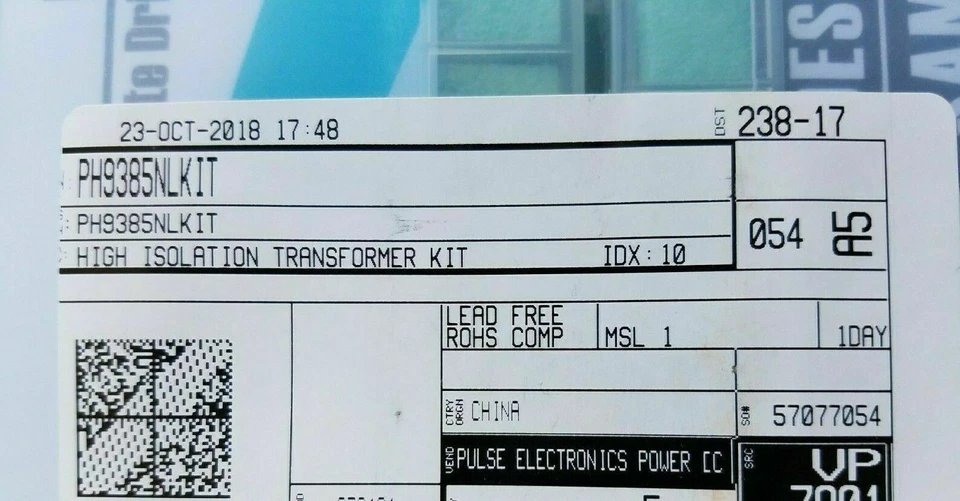 Pulse Electronics Power PH9385NLKIT HIGH ISOLATION TRANSFORMER KIT UR - Bild 2 von 2