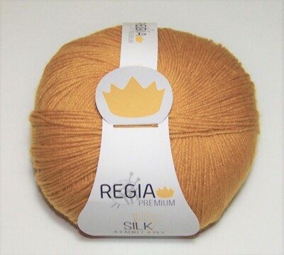 100gm ball of Regia Premium SILK BLEND 4ply sock knitting yarn #00025 GOLD