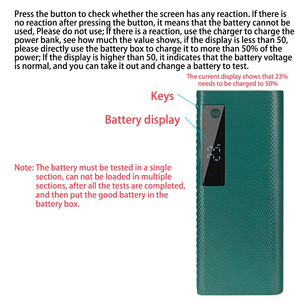 5x21700 LCD Power Bank Case DIY Portable Battery Shell