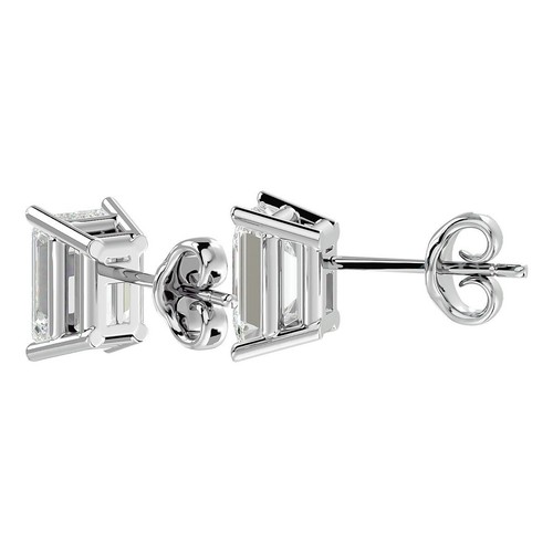 1 1/2 Carat Emerald Shape Moissanite Stud Earrings Available In Gold & Platinum - 第 8/28 張圖片