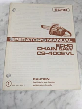 ECHO OPERATOR'S SERVICE MANUAL PARTS LIST BOOK CATALOG CHAIN SAW CS-400EVL