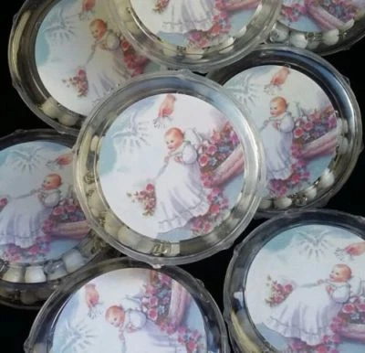12-Baptism Party Favors Rosaries Cross Scented,Recuerdos de Bautizo Rosario,Gift