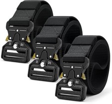 Tactical Belt for Men, 3 Pack Military Nylon Web with Heavy Duty Quick Releas...