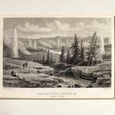 Antique Engraving Parc National Ceisirs Outhwaite After Philippoteaux France