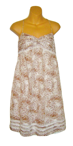 Robe Ann Taylor Taille 4 Petite - Imprimé Animalier Noir Et Tan, Style Wiggle, Occasion Très Bon état