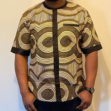 New African Print Casual Shirt Style F, Sizes 2XL, XL, L, M 