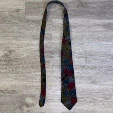 Karl Lagerfeld Necktie Tie Mens Multicolor Floral Silk Made in Costa Rica Roses