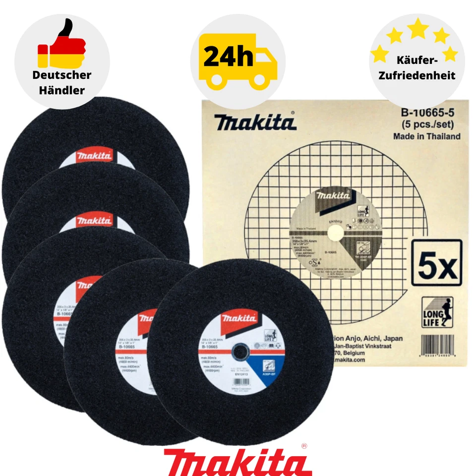 Makita B-10665-5 Trennscheibe Metalltrennscheibe 5x 355 x 25,4mm Metall Scheibe