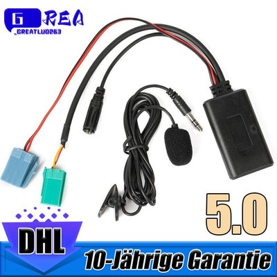Bluetooth 5.0 Adapter Auto Aux Kabel mit Mikrofon Für Renault Espace 2005-2011