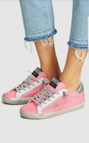 Golden Goose Pink Polka Dot Metallic Superstar Sneakers (Size 36) | eBay