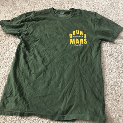 Bruno Mars Intuit Dome August 15-16 2024 Shirt M Los Angeles Green Tour Tee