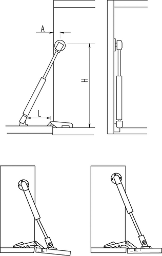 Hydraulic Gas Strut Stay Drop Down Cabinet Cupboard Door Lid Stay OIL FILLED - Picture 2 of 5