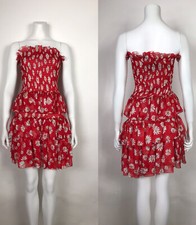 Vtg Dolce & Gabbana D&G Red Daisy Print Silk Dress Xs Nwt