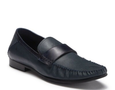 Robert Graham Hardwicke Loafer Slip On Shoes Blue Leather  display picture 3