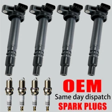 4X OEM Ignition Coil & 4X Iridium Spark Plugs For Toyota Tacoma 2.4L 2.7L UF323 