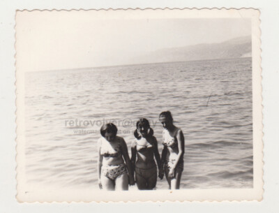 Three Pretty Cute Attractive Young Women Beach Bikini Swimsuit Lady Females 