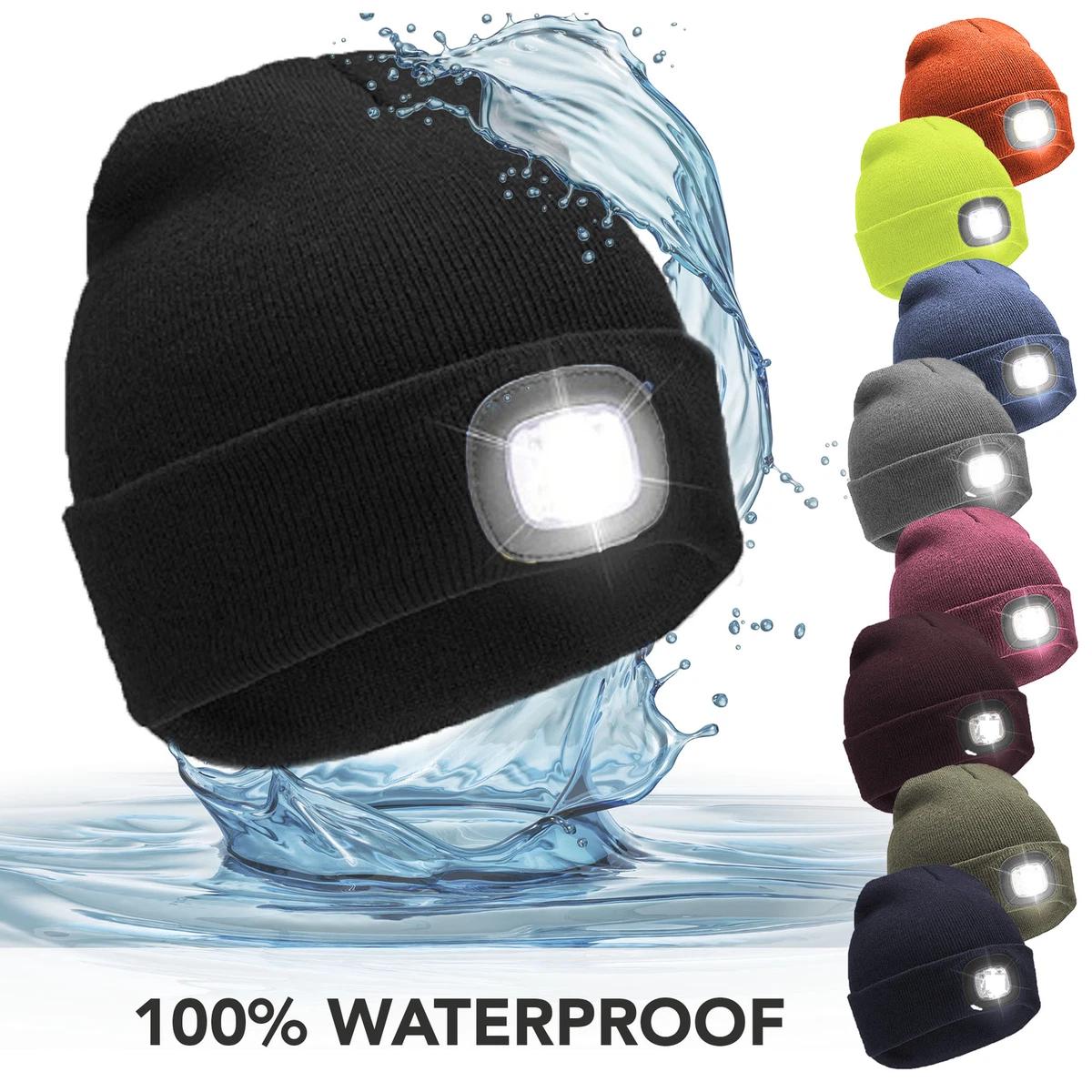 Beanie hat with clearance rechargeable light