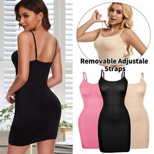 Women's Full Slips Under Dress Tummy Control Slimming Body Shaper Cami Slip US