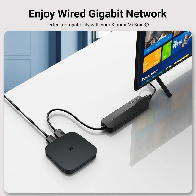 USB 3.0 to Ethernet Adapter 3 Port USB 3.0 Hub Network Adapter 1000M Laptop PC - Image 2 of 4