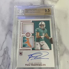 2020 TUA TAGOVAILOA Encased Rookie Dual Swatch Signatures BGS 9.5 Auto 10  /15