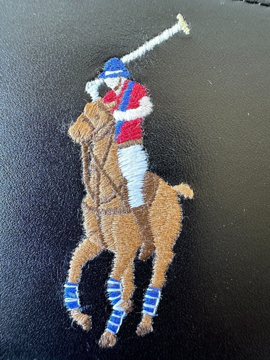 NIB POLO Ralph Lauren MEN'S CARD HOLDER LEATHER BIG PONY BLACK | eBay