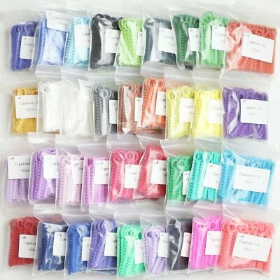 Dental Orthodontic Ligature Tie Rubber Bands Elastic Braces O-Ring 36 Colors
