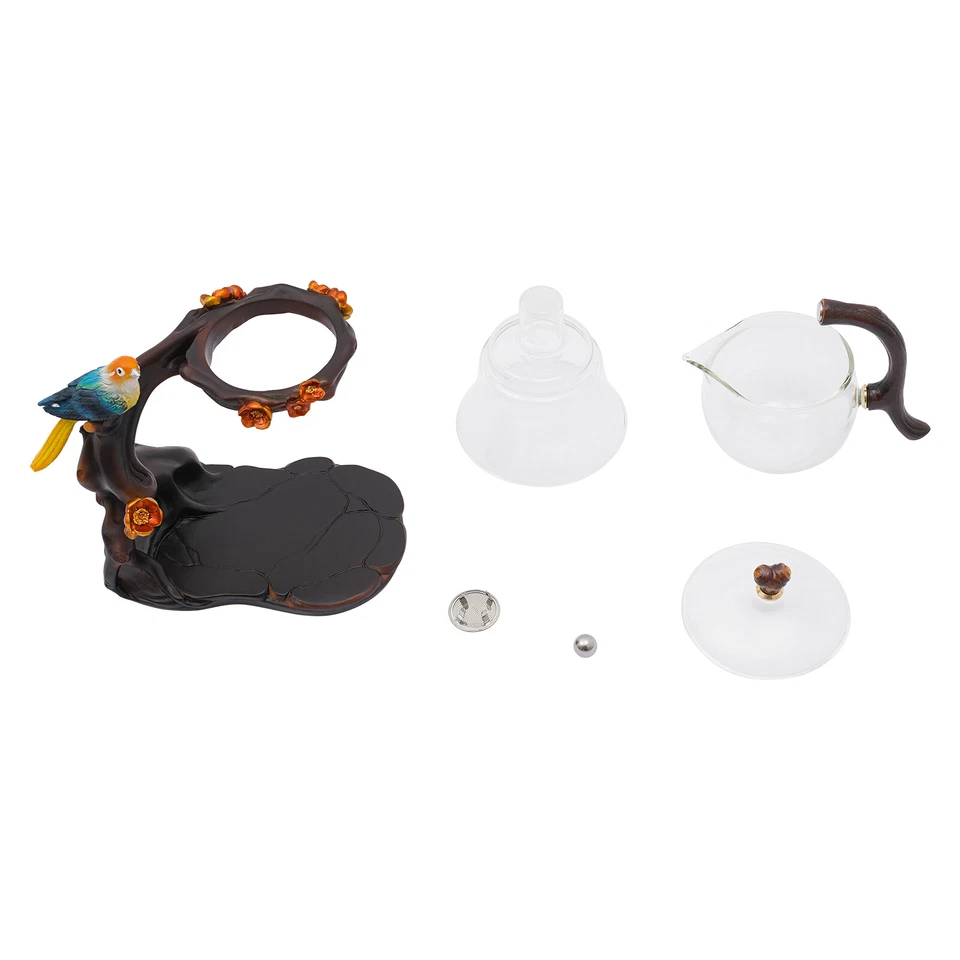 Juego de té de vidrio automático juego de tetera de vidrio juego de servicio de té para decoración de mesa de té Foto 2 de 4