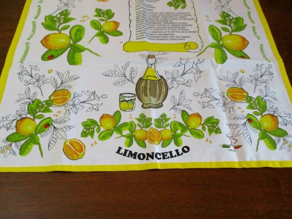 PANO DE MESA PENDURADO NA PAREDE COSTA AMALFI LIMONCELLO ITALIANO 36 x 22 polegadas # - Imagem 3 de 4