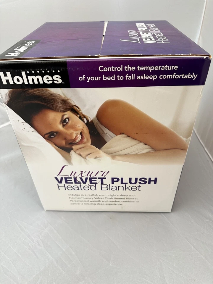 NUEVO Holmes Sunbeam Terciopelo LUJO Felpa Eléctrica Calefacción Manta Queen - MARRÓN Foto 3 de 4