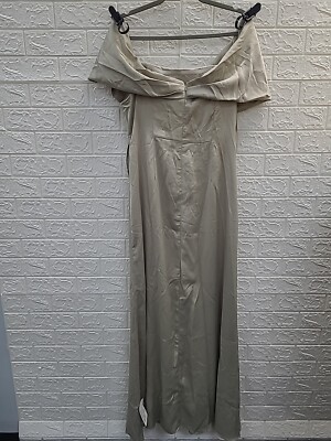 asos edition satin bardot drape wrap maxi dress ASOS DESIGN Bridesmaid satin bardot drape wrap maxi dress in sage green