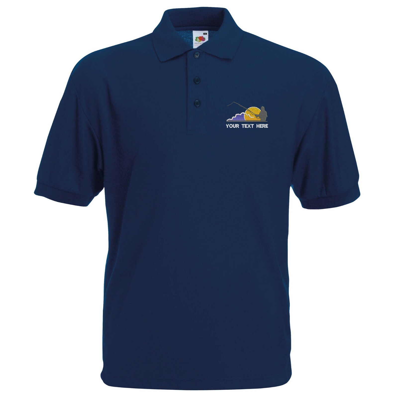Fishing polo shirt with customised logo! Back print also available