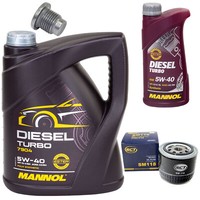 MotoröL Set 5W40 6 Liter + ÖLfilter SM 118 + Schraube FüR Renault Megane 1.9 Dti