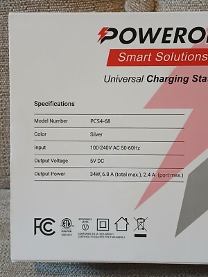 Fast Charging Station for Multiple Devices - POWERONI USB Charging Dock - 6 Port