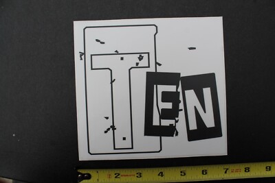 Ten Surfboards Punk Rock Ska 90's Black White Block V32B Vintage Surfing STICKER